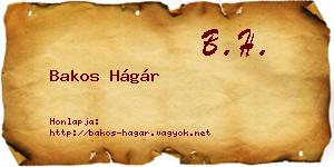 Bakos Hágár névjegykártya
